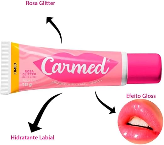 Kit 3 Unidades Hidratante Labial Carmed Bff Rosa Glitter 10g - Imagem 6