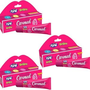 Kit 3 Unidades Hidratante Labial Carmed Fini Beijos com Cor Efeito Gloss 10g