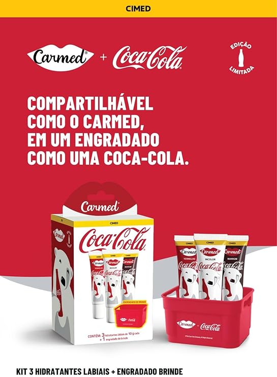 Kit Hidratante Labial Carmed Coca-Cola Cor Vermelho + Engradado - Imagem 3