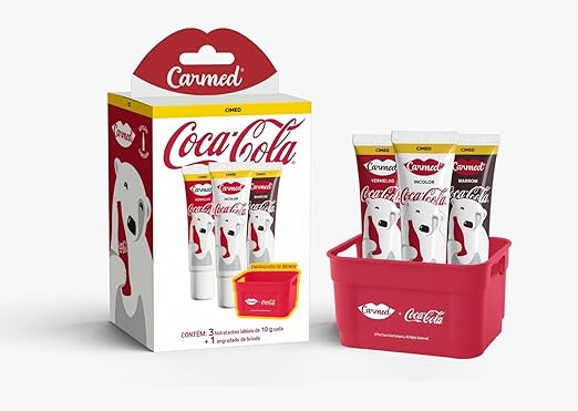 Kit Hidratante Labial Carmed Coca-Cola Cor Vermelho + Engradado - Imagem 2